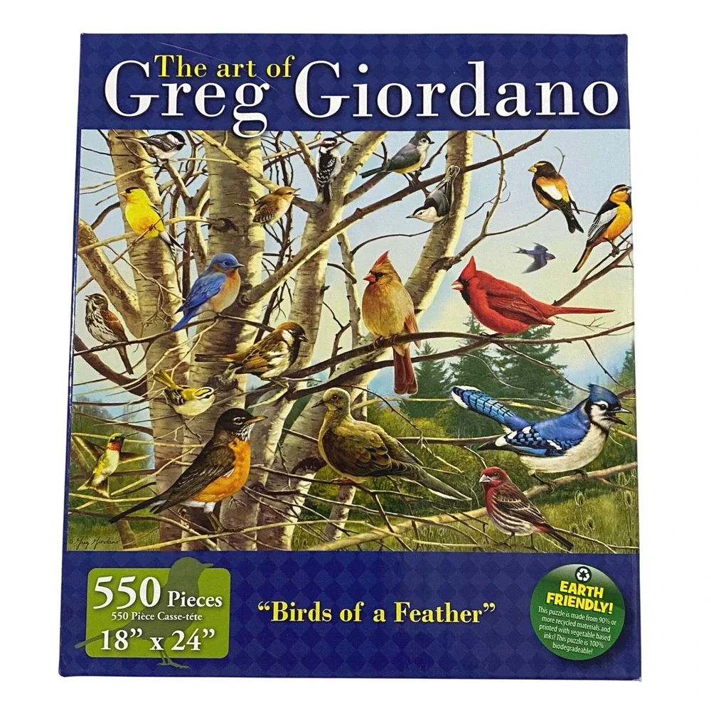 The‎ Art of Greg Giordano Birds of a Feather 550 Piece Jigsaw Puzzle Sustainable